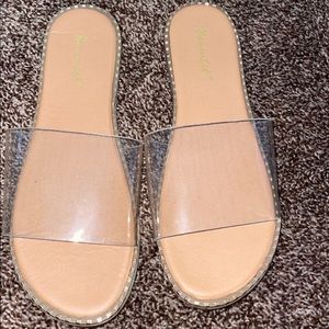 Clear strap sandals